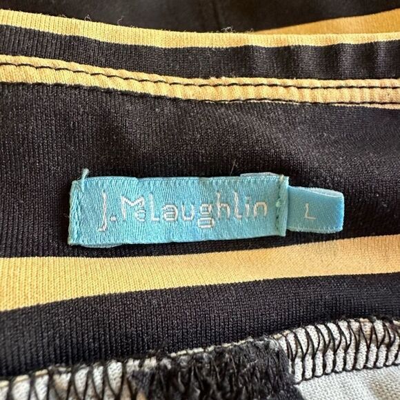 J. MCLAUGHLIN Women's Striped Catalina Mini Circle Skirt Black/Tan Size Large - Picture 2 of 5